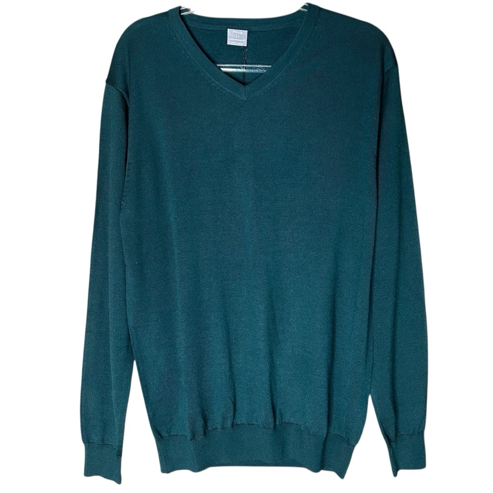 NWT Ping Men’s Sullivan V-Neck Sweater in Pine. Size Large. Merino blend